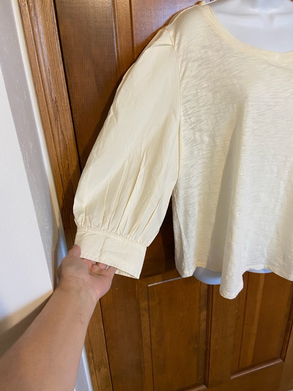 Lauren Ralph Lauren Black Tag women's cotton blend cream media puff sleeve XXL - Picture 4 of 12